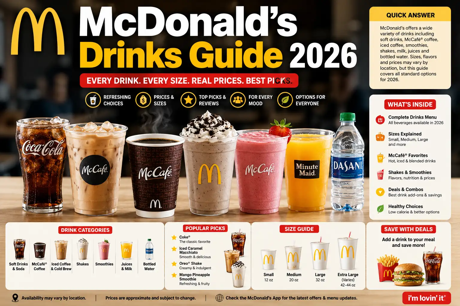 McDonald’s Drinks Guide 2026: Best McCafé Drinks, Refreshers, Sodas, and Frozen Favorites