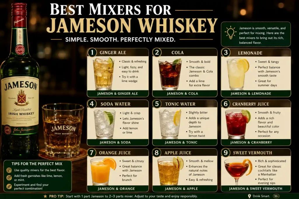 Best Mixers for Jameson Whiskey