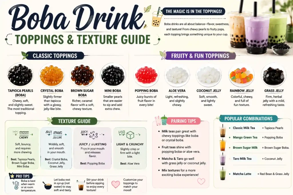 Boba Drink Toppings and Texture Guide
