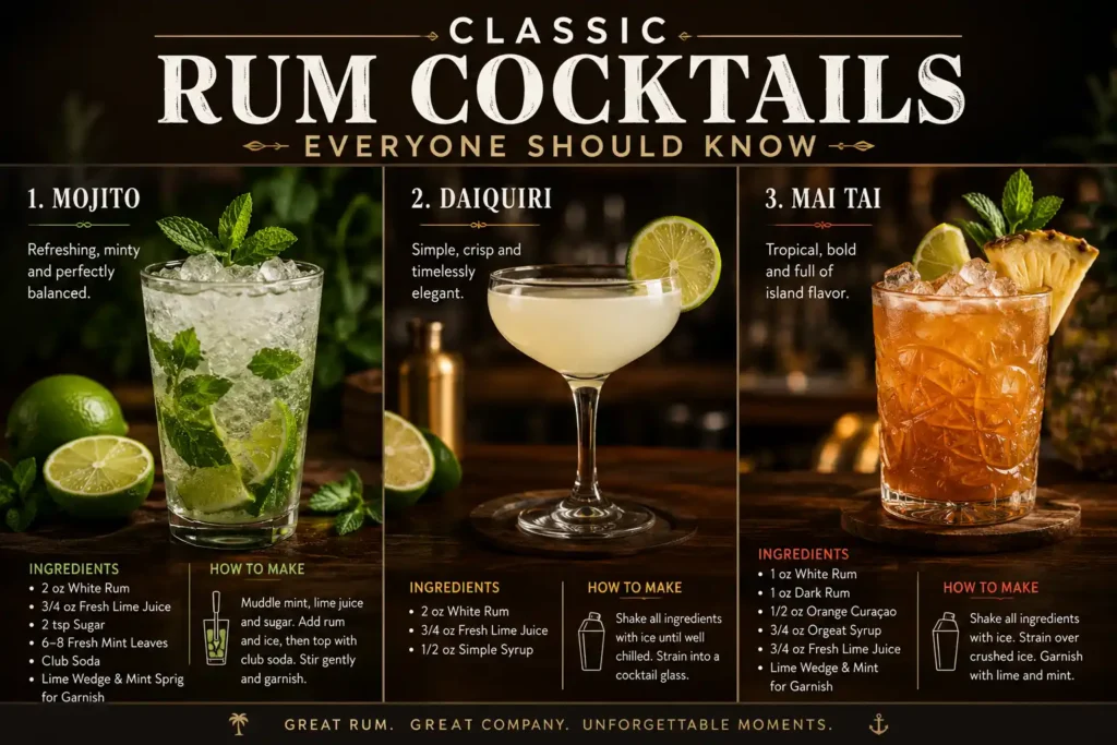 Classic Rum Cocktails Everyone Should Know