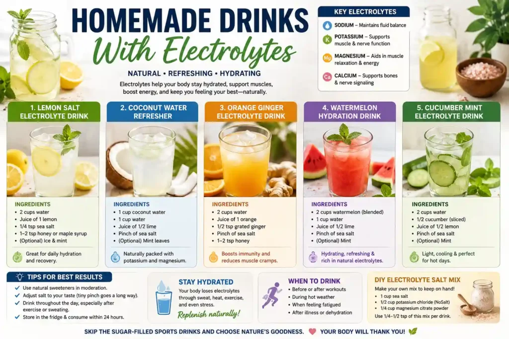 Homemade Drinks With Electrolytes