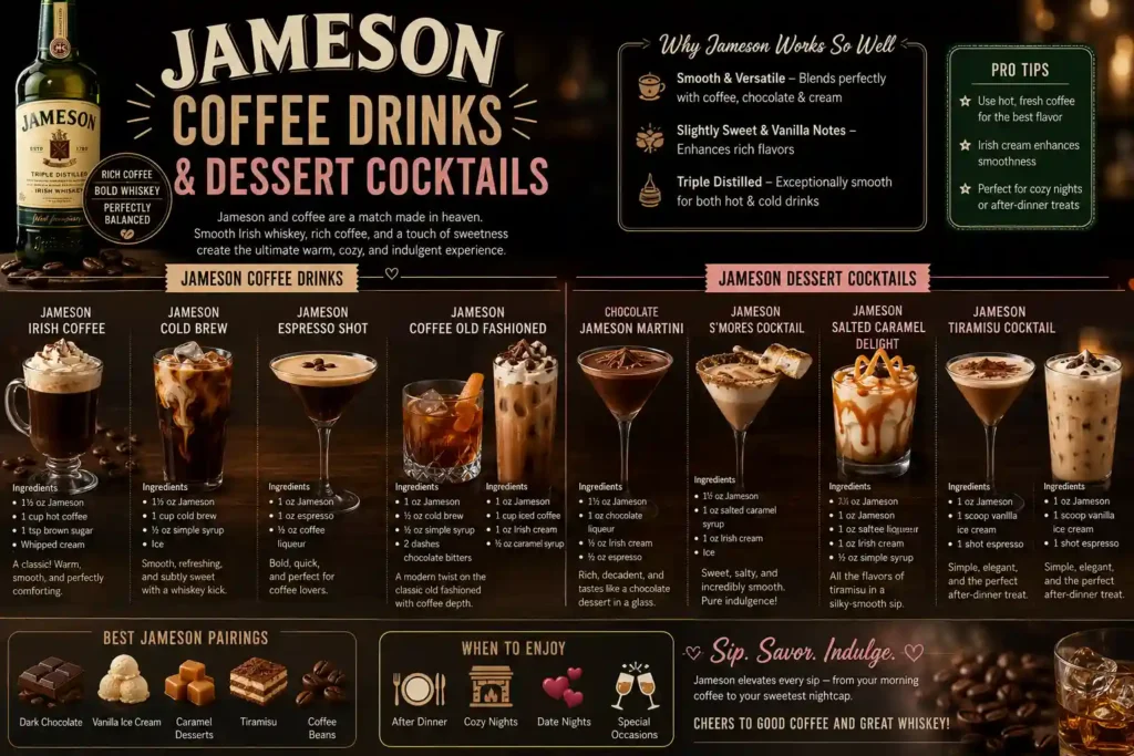 Jameson Coffee Drinks and Dessert Cocktails