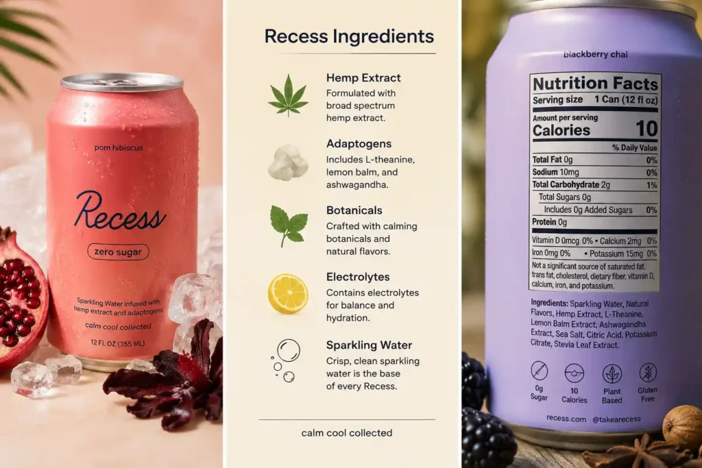 Recess Ingredients and Label Notes
