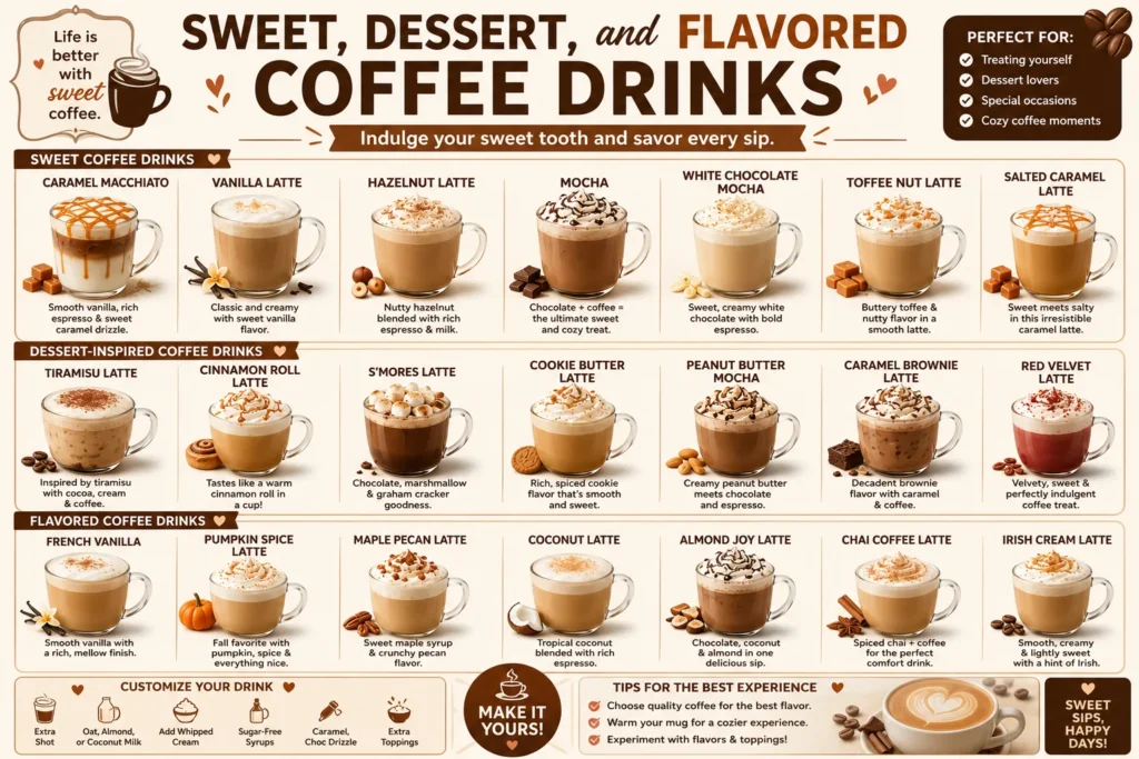 Sweet, Dessert, and Flavored Coffee Drinks