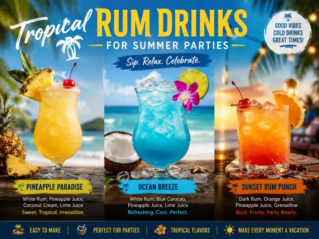 Tropical Rum Drinks for Summer Parties