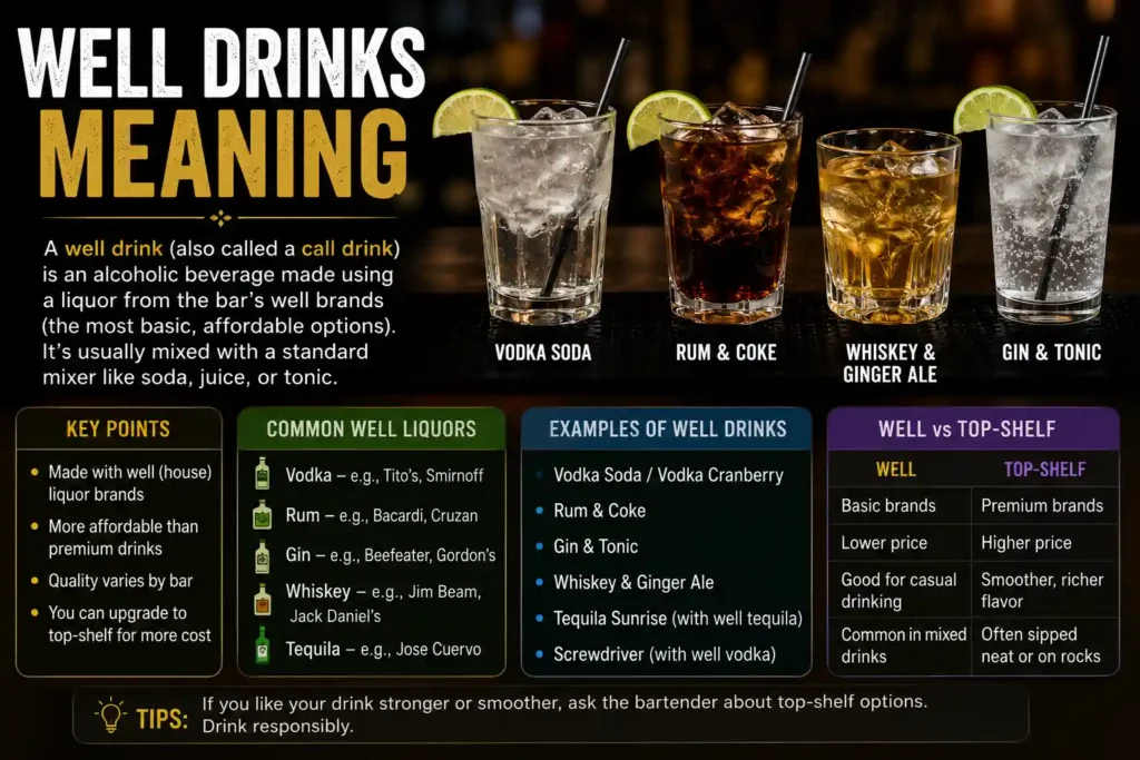 Well Drinks Meaning
