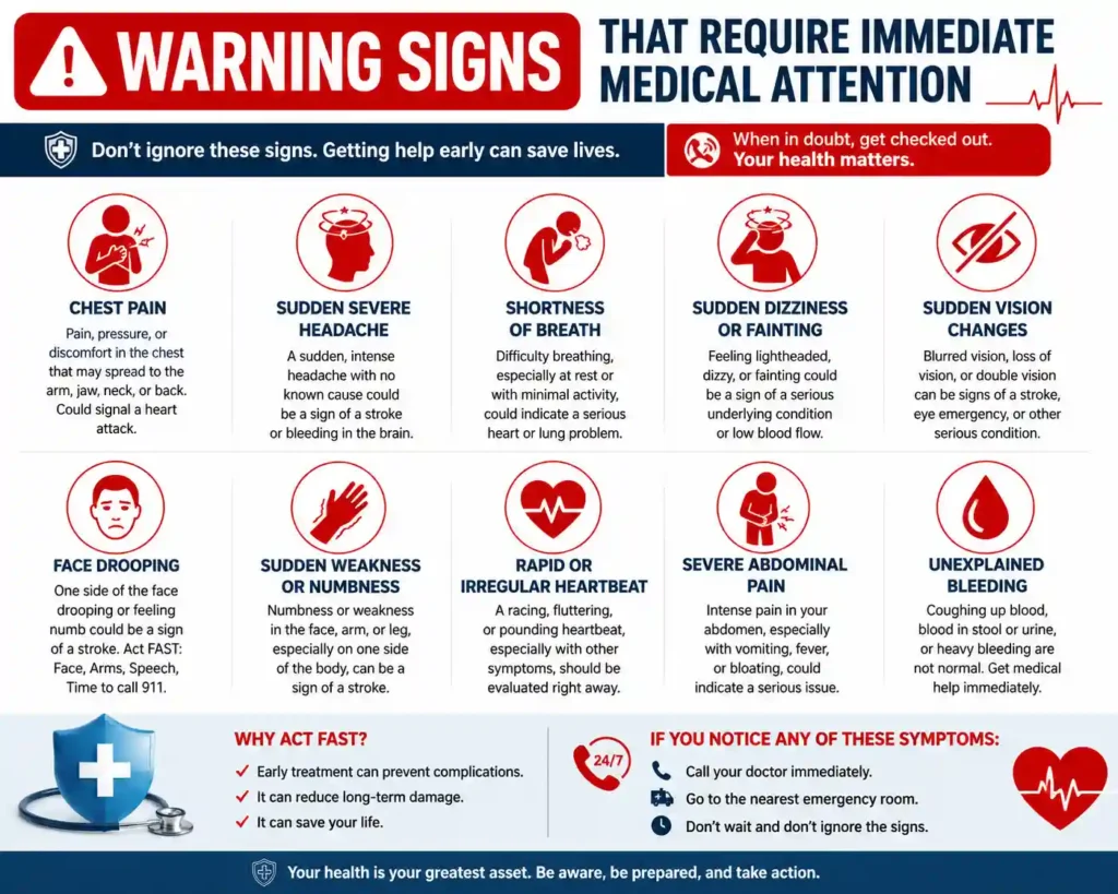 Warning Signs That Require Immediate Medical Attention