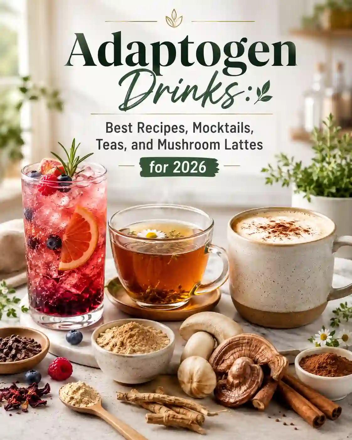 Adaptogen Drinks: Best Recipes, Mocktails, Teas, and Mushroom Lattes for 2026
