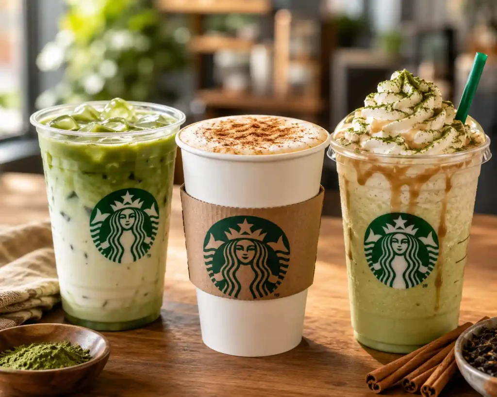 Starbucks Matcha and Chai Drinks