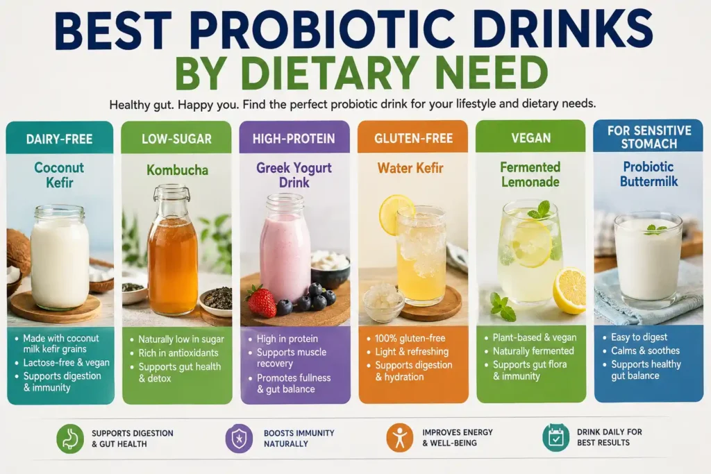 Best Probiotic Drinks by Dietary Need