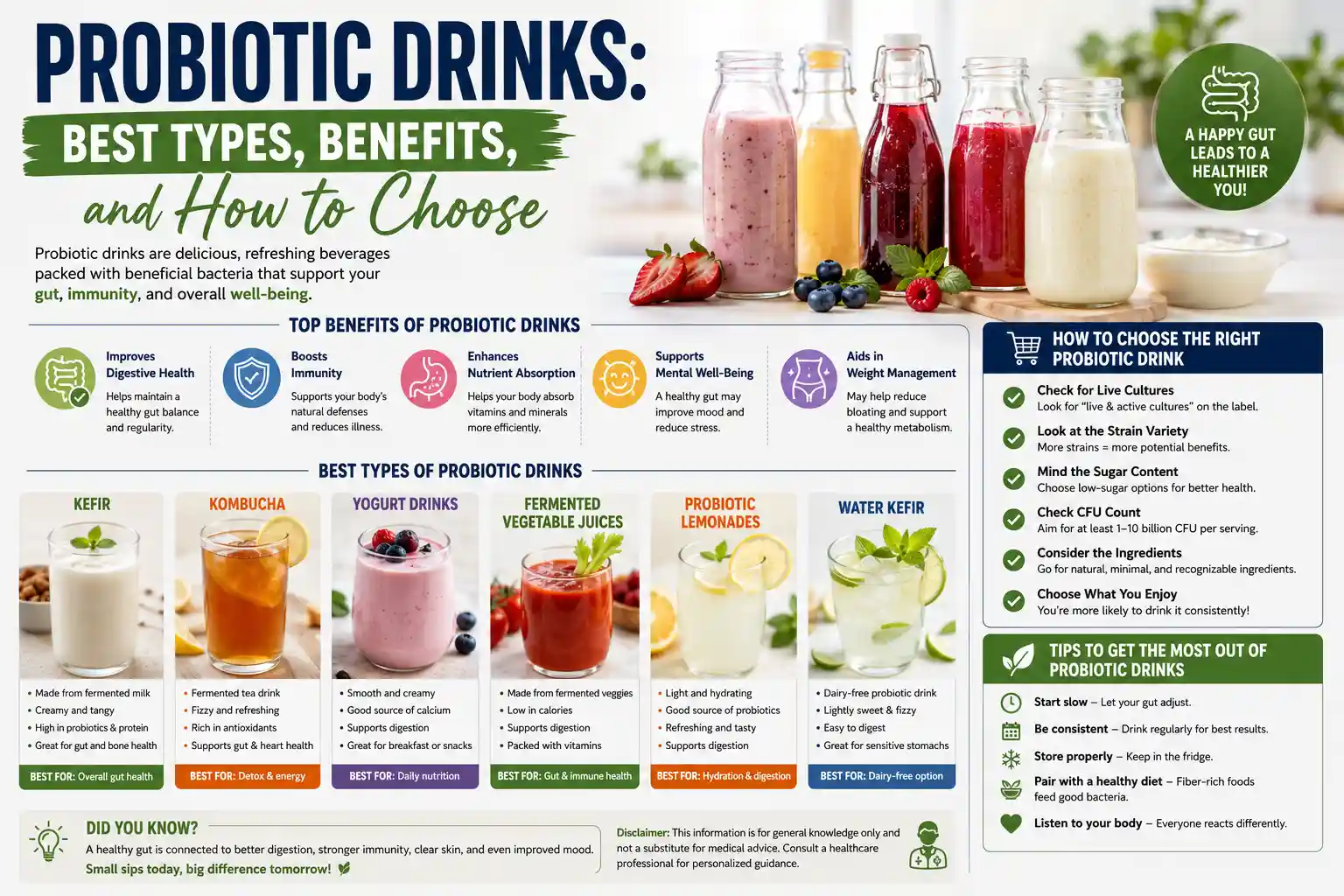 Probiotic Drinks: Best Types and How to Choose