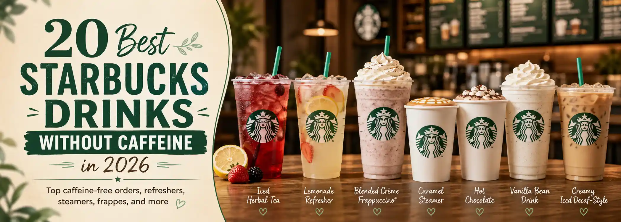20 Best Starbucks Drinks Without Caffeine in 2026