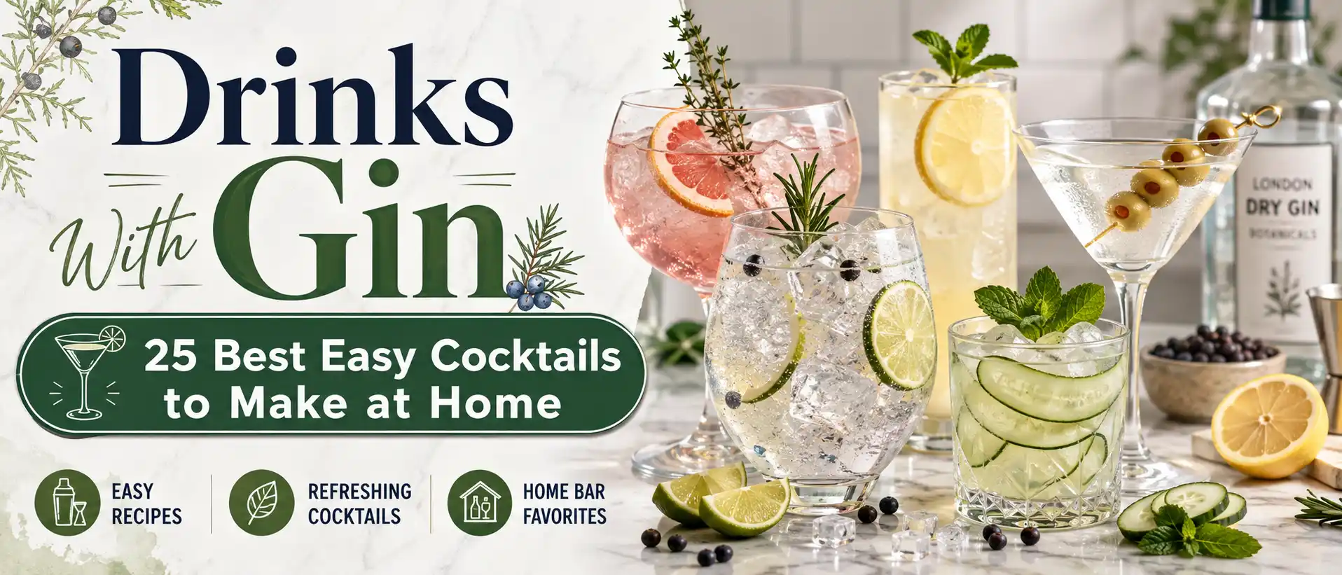 25 Best Drinks With Gin: Easy Cocktails to Make at Home