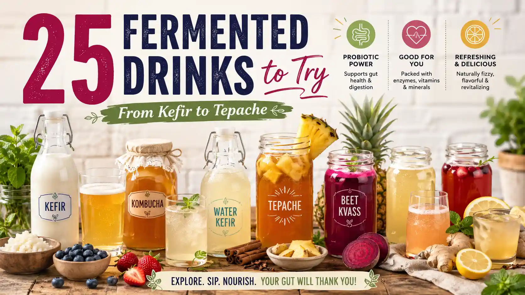 25 Fermented Drinks to Try, From Kefir to Tepache