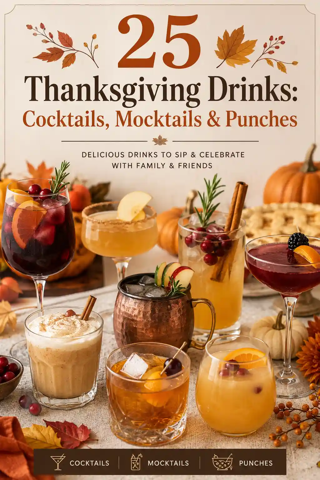 25 Thanksgiving Drinks: Cocktails, Mocktails & Punches