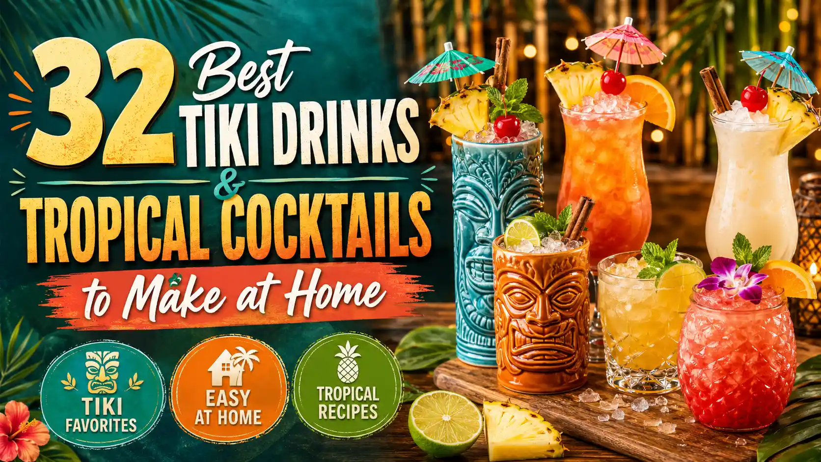 32 Best Tiki Drinks & Tropical Cocktails to Make at Home