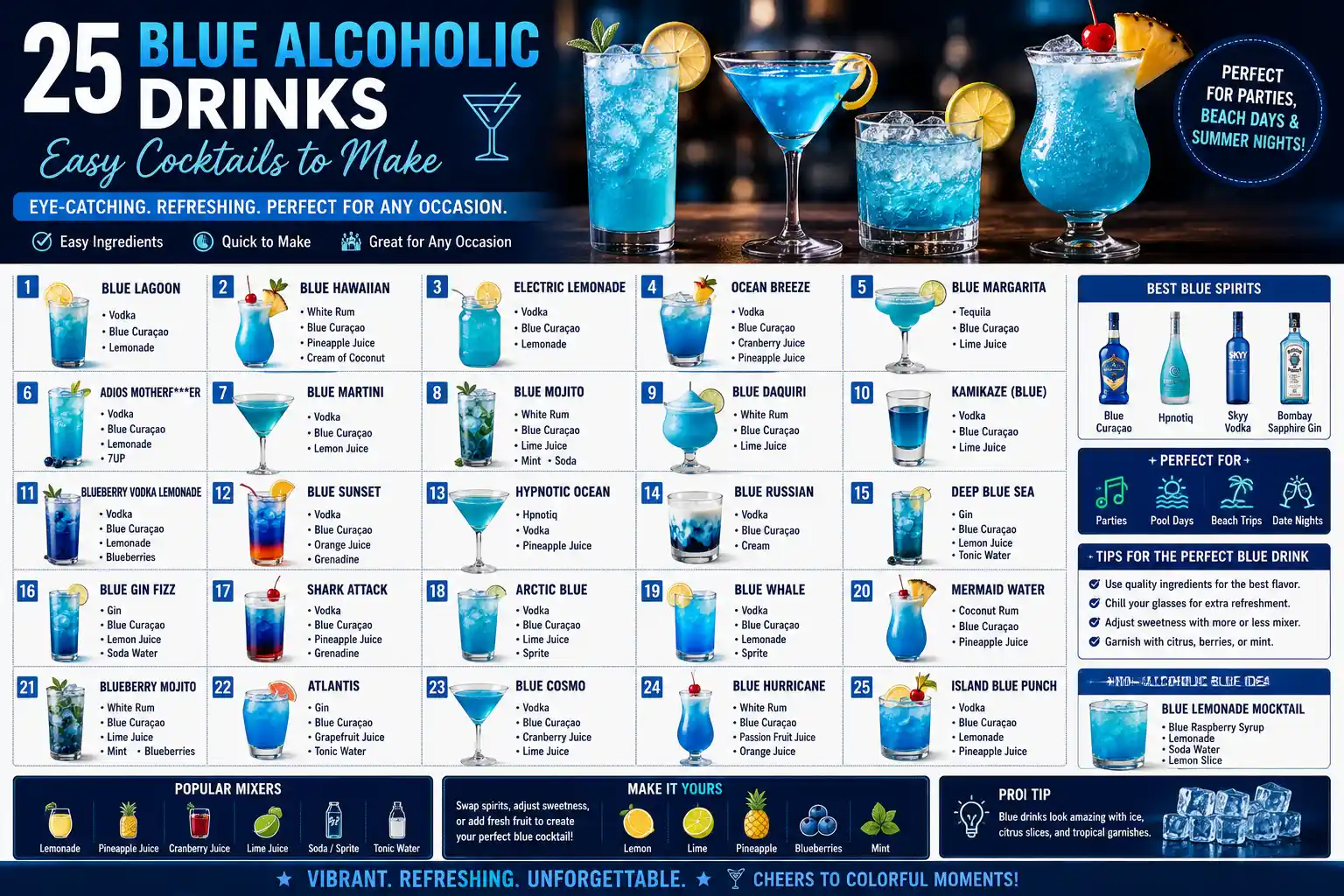 Blue Alcoholic Drinks: 25 Easy Cocktails to Make