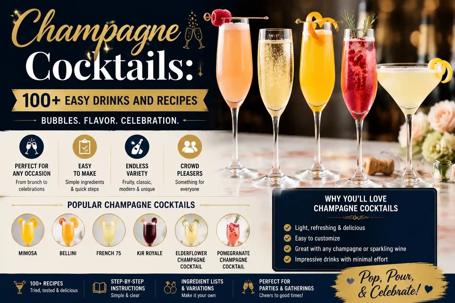 Champagne Cocktails: 100+ Easy Drinks and Recipes