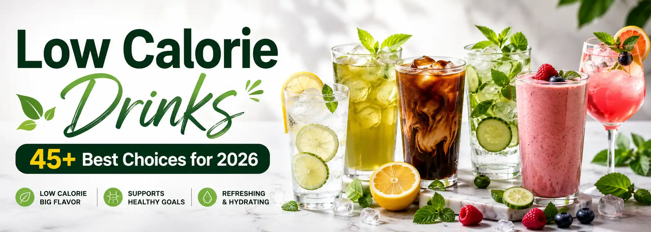 Low Calorie Drinks: 45+ Best Choices for 2026