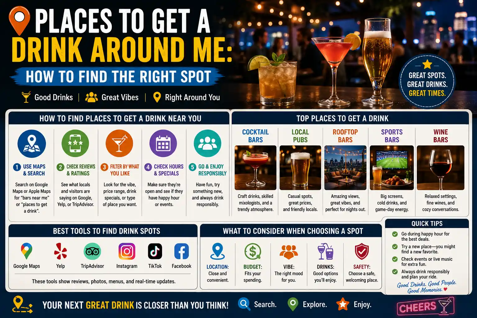 Places to Get a Drink Around Me: How to Find the Right Spot