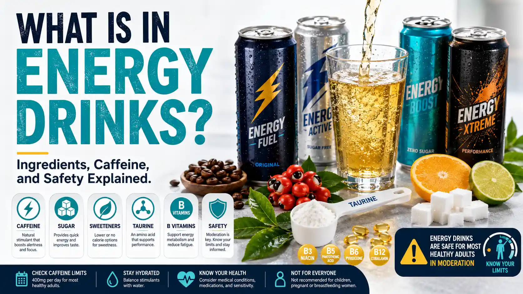 What Is in Energy Drinks? Ingredients, Caffeine, and Safety Explained