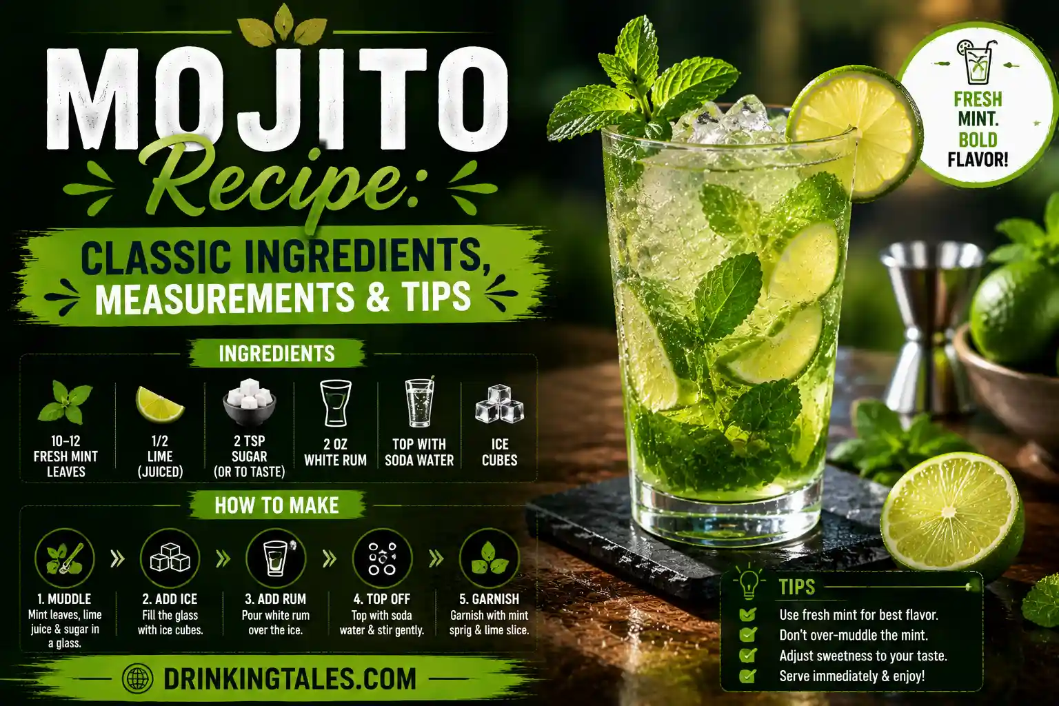 Mojito Recipe: Classic Ingredients, Measurements & Tips