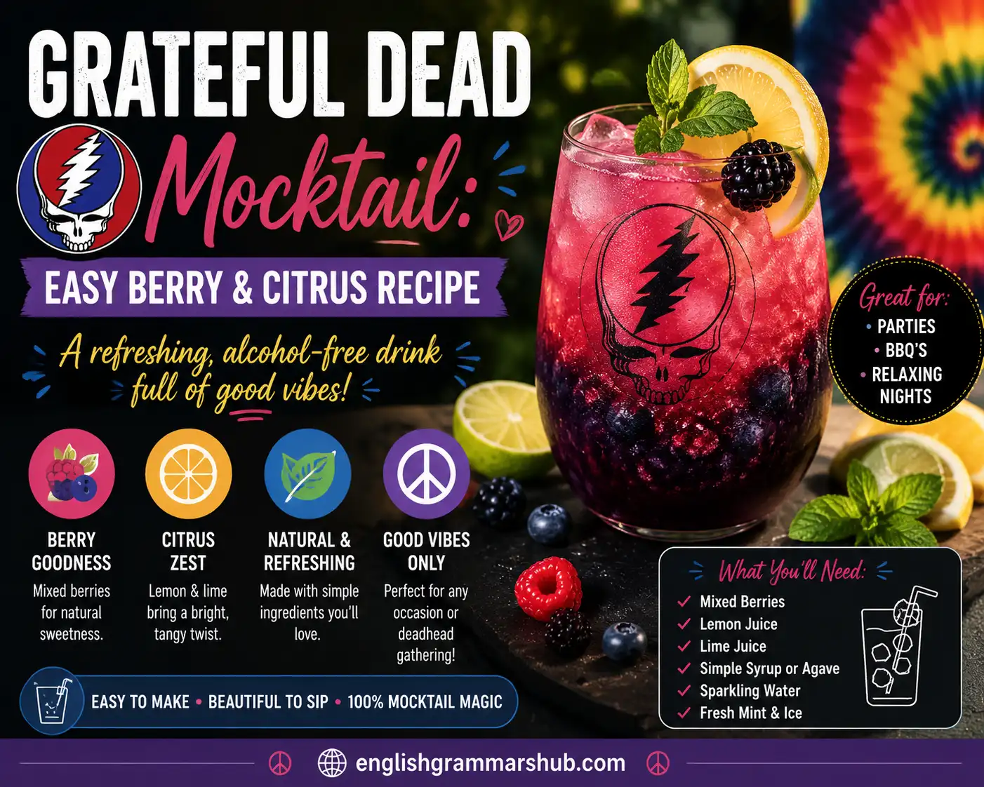 Grateful Dead Mocktail: Easy Berry & Citrus Recipe