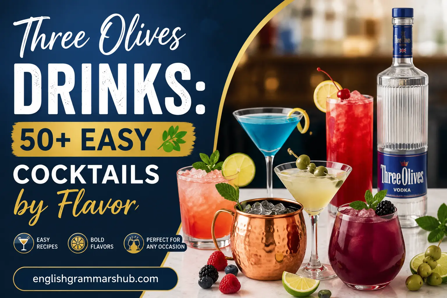 Three Olives Drinks: 50+ Easy Cocktails by Flavor