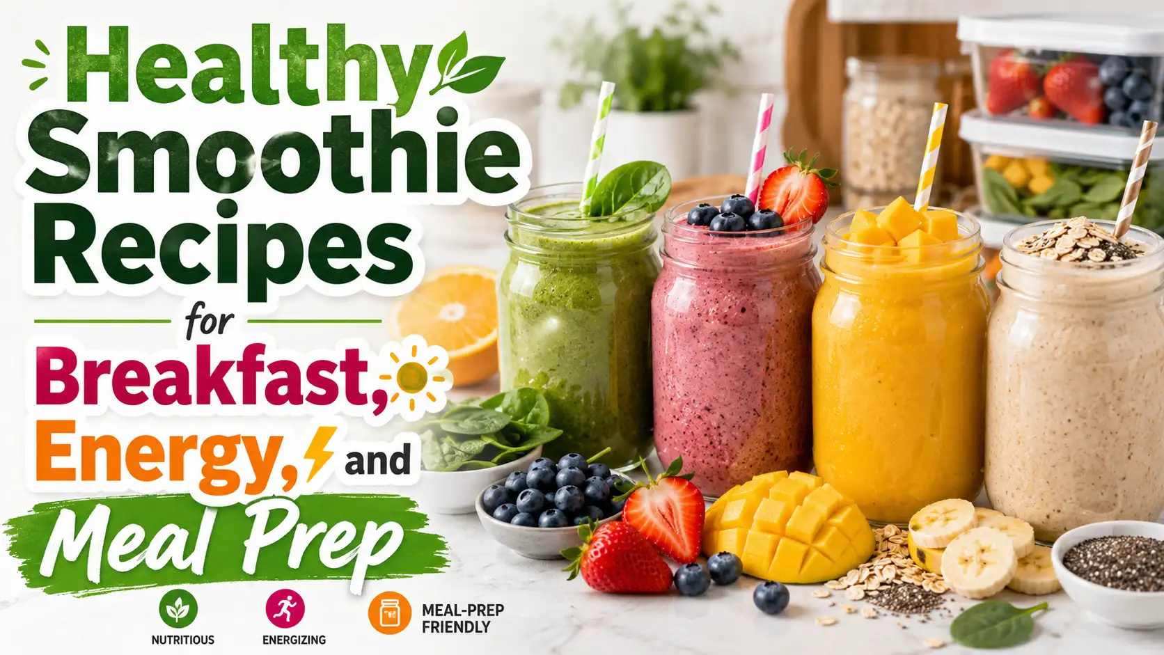 Healthy Smoothie Recipes for Breakfast, Energy, and Meal Prep
