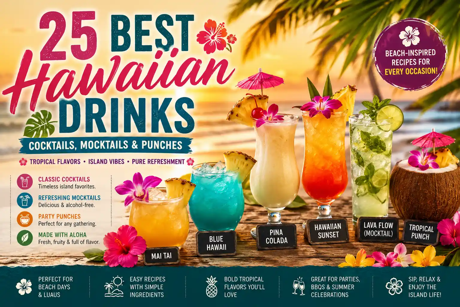 25 Best Hawaiian Drinks: Cocktails, Mocktails and Punches