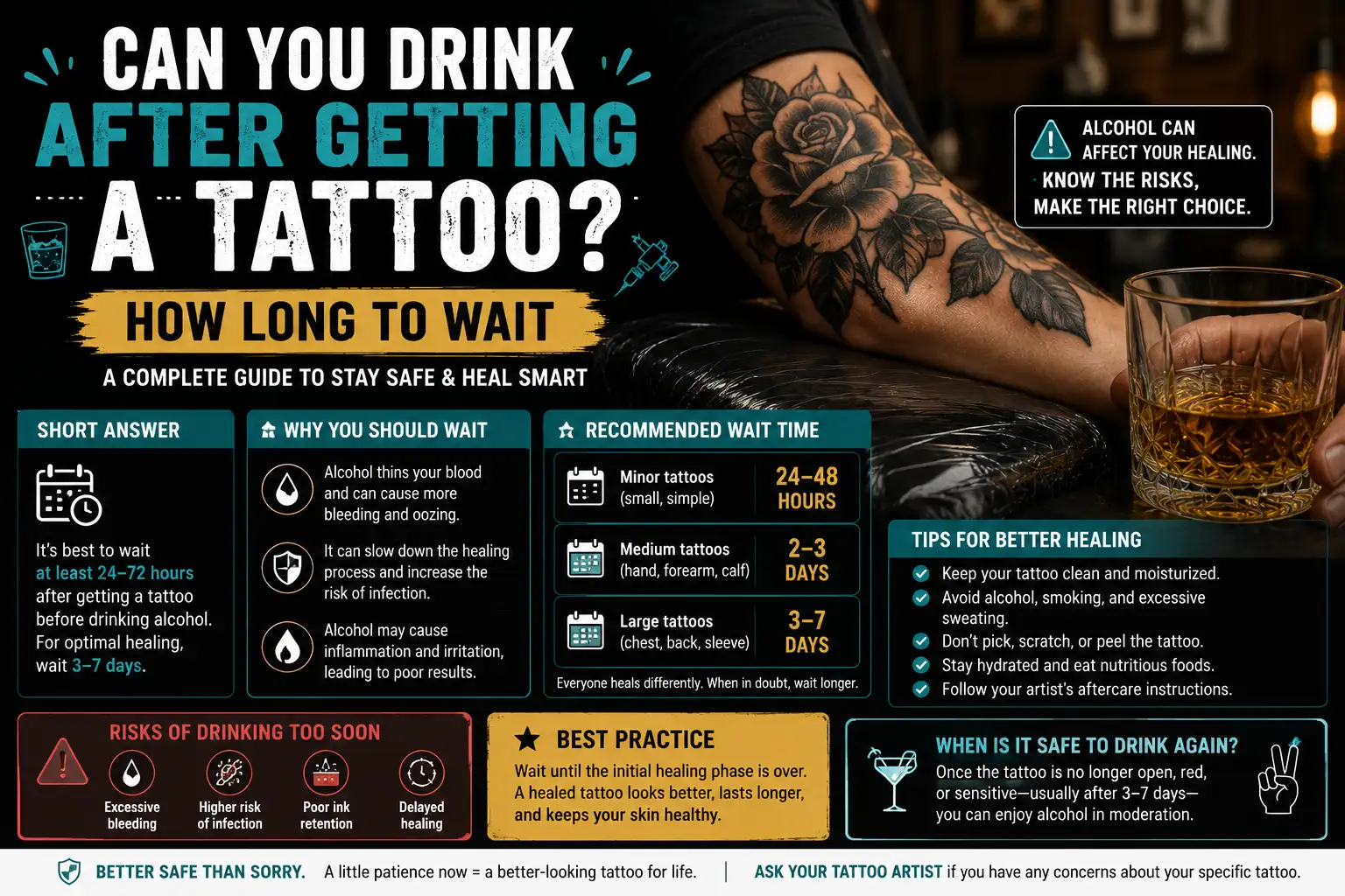 Can You Drink After Getting a Tattoo? How Long to Wait