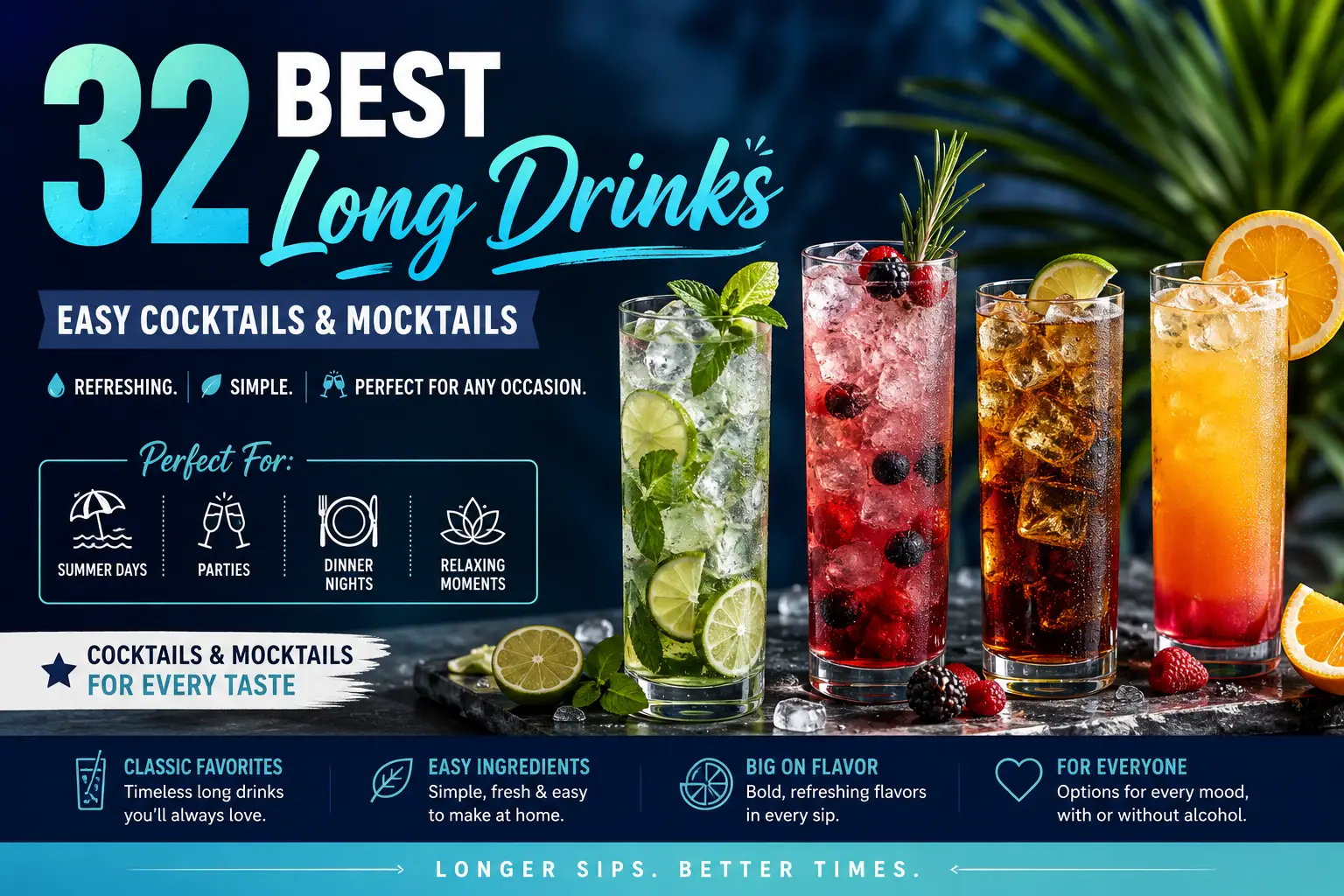 32 Best Long Drinks: Easy Cocktails & Mocktails