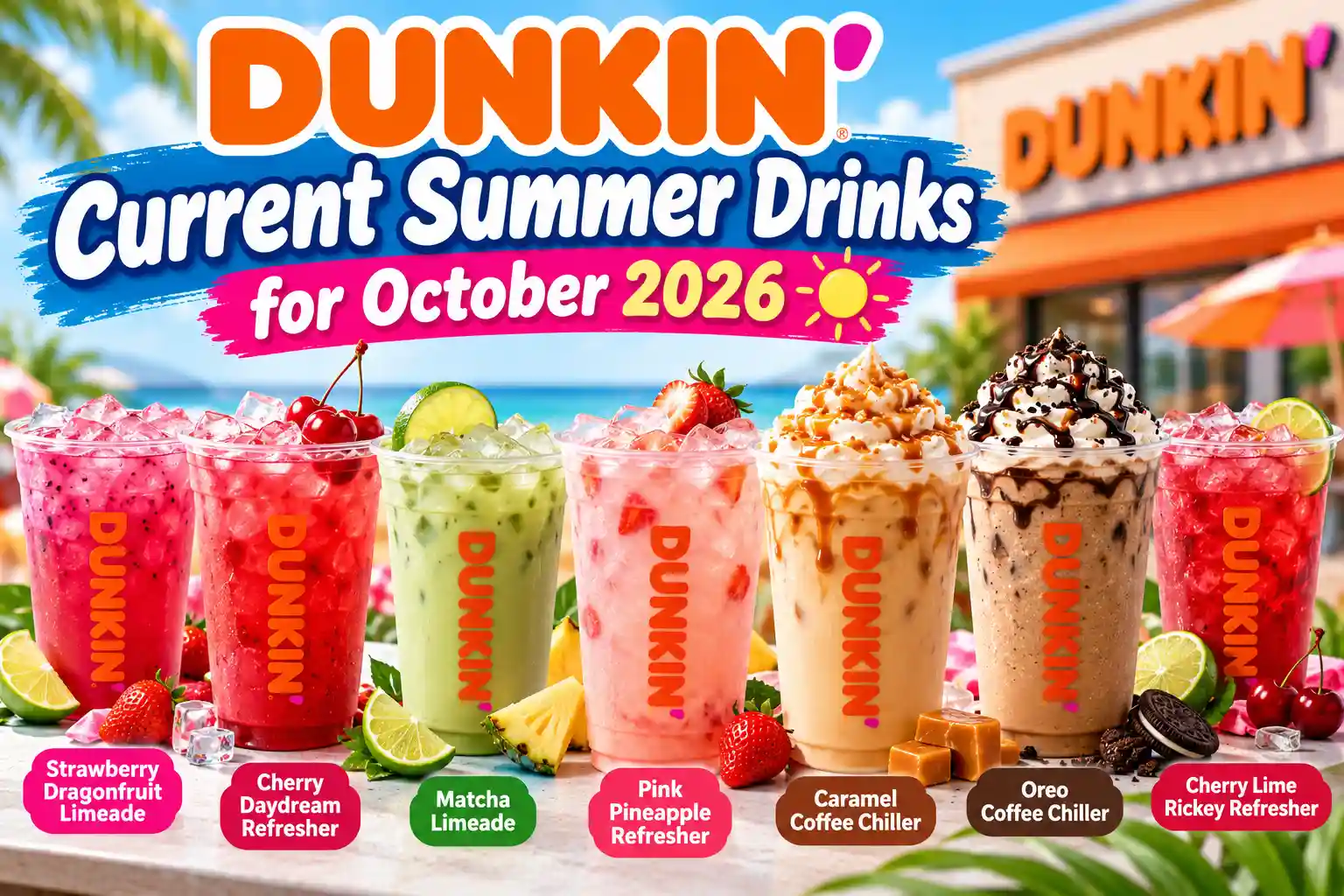 Current Dunkin Summer Drinks for October 2026