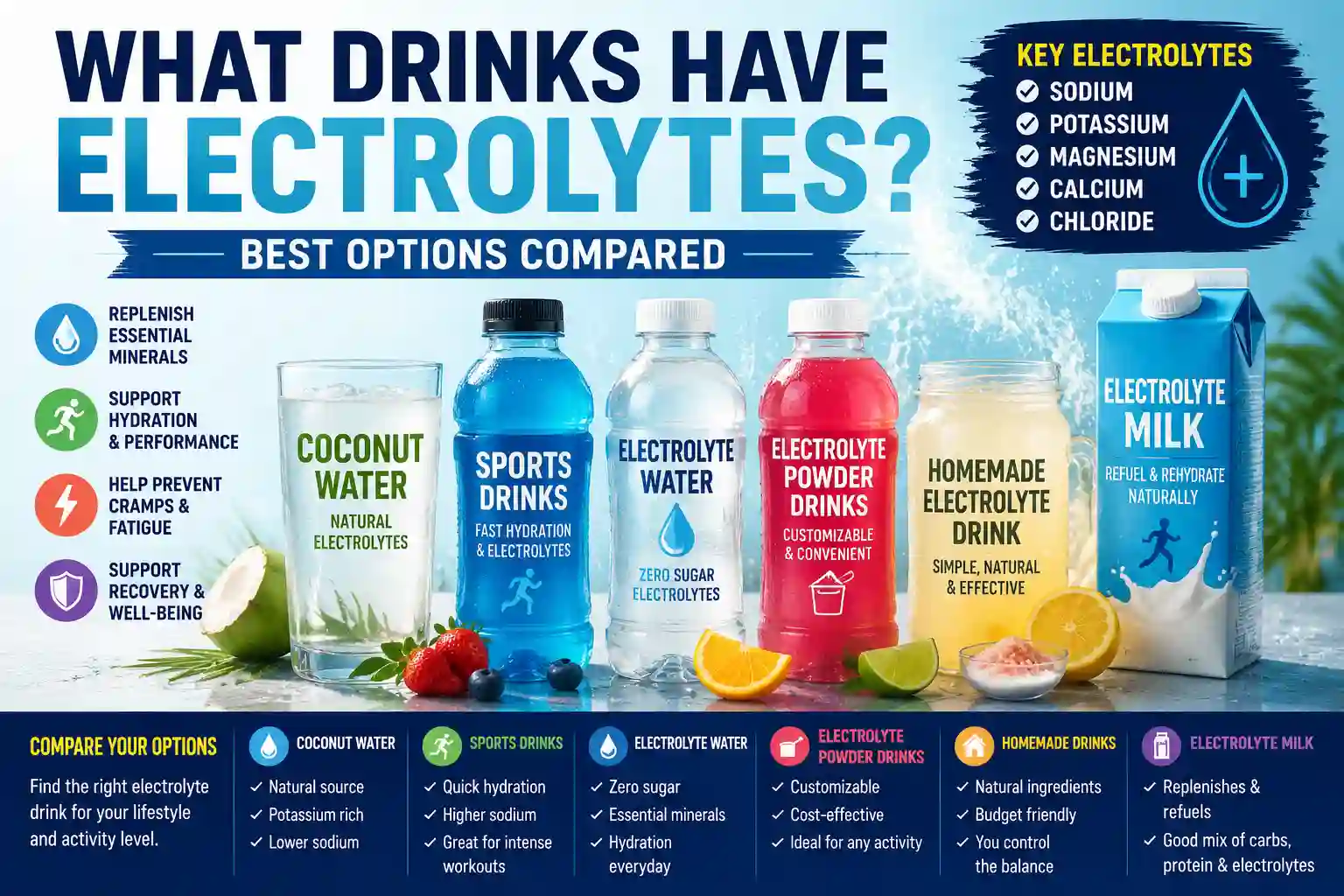 What Drinks Have Electrolytes? Best Options Compared