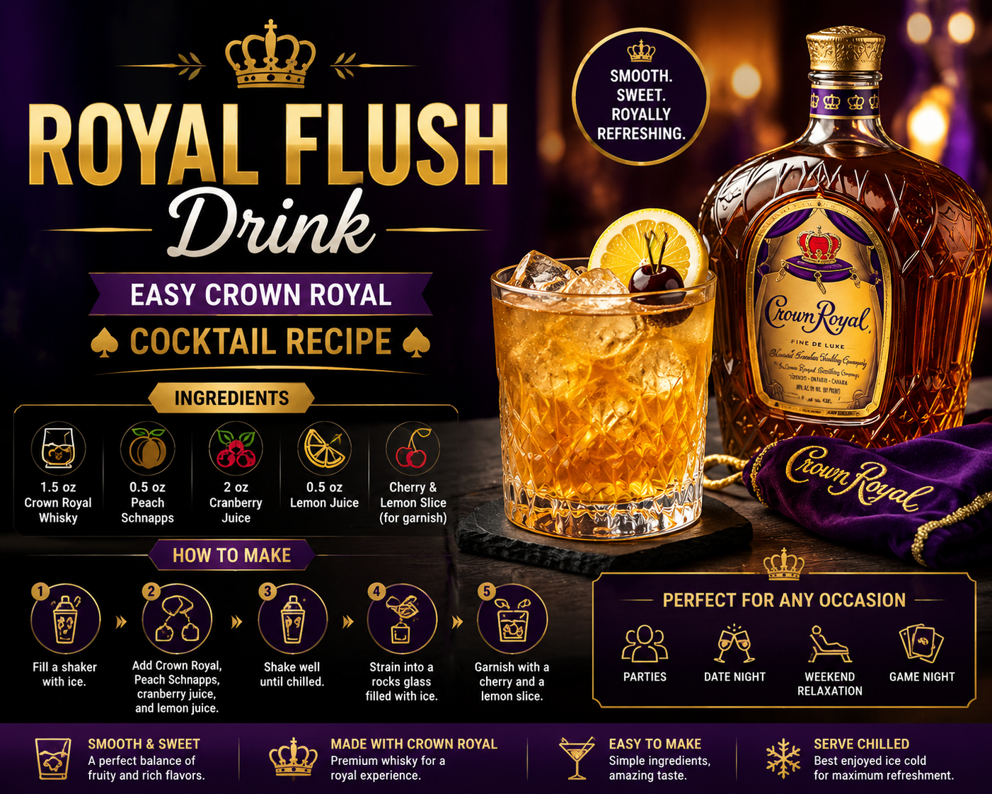 Royal Flush Drink: Easy Crown Royal Cocktail Recipe