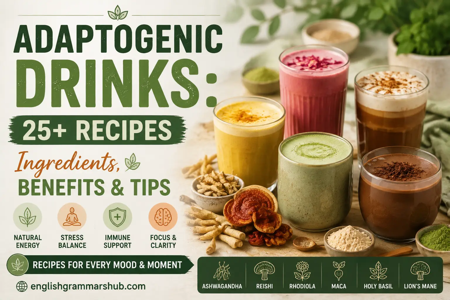 Adaptogenic Drinks: 25+ Recipes, Ingredients, Benefits & Tips