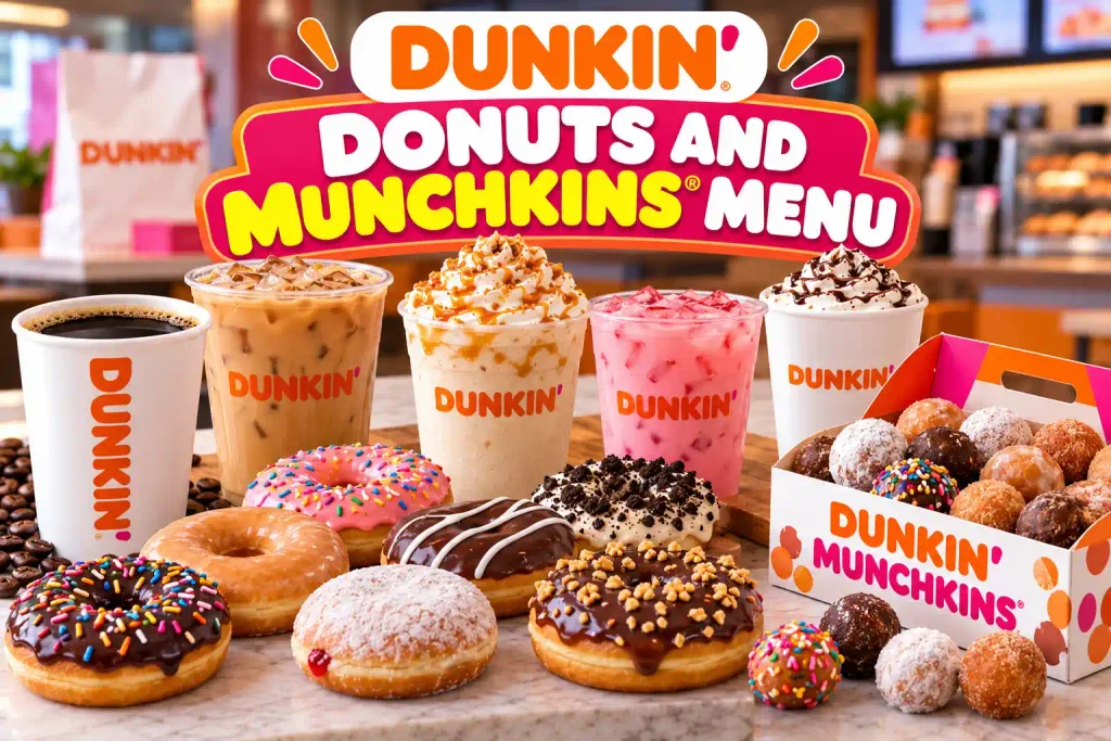 Dunkin Donuts and MUNCHKINS Menu