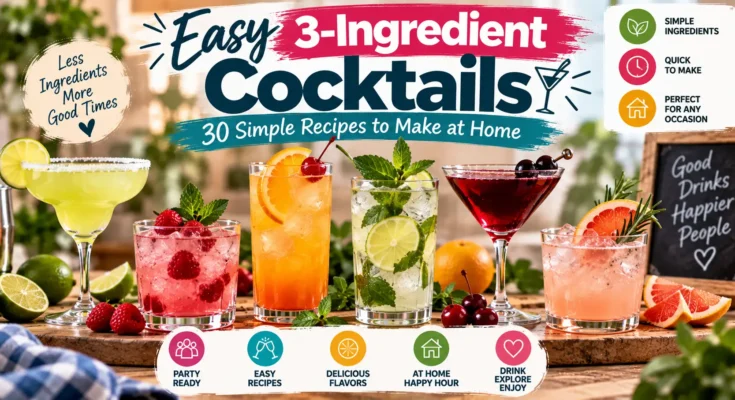 Easy 3-Ingredient Cocktails: 30 Simple Recipes to Make at Home
