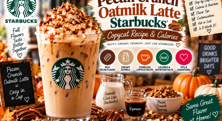 Pecan Crunch Oatmilk Latte: Starbucks Copycat Recipe & Calories