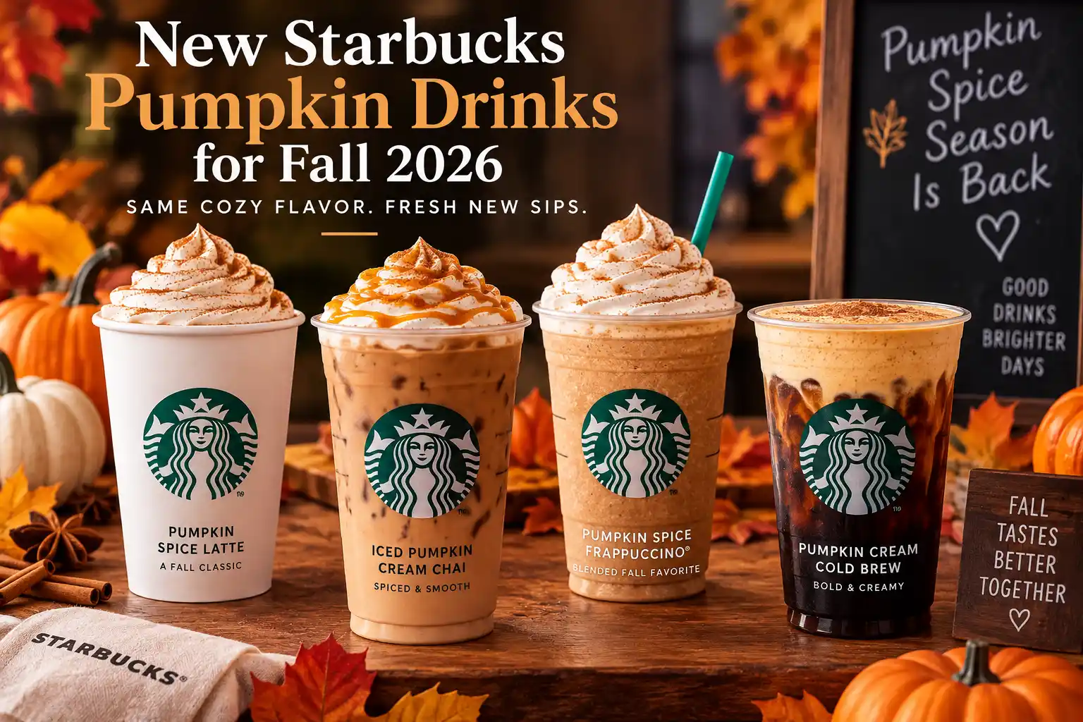 New Starbucks Pumpkin Drinks for Fall 2026