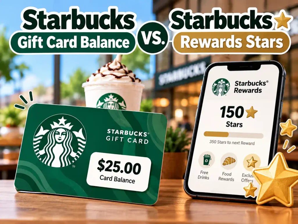 Starbucks Gift Card Balance vs. Starbucks Rewards Stars