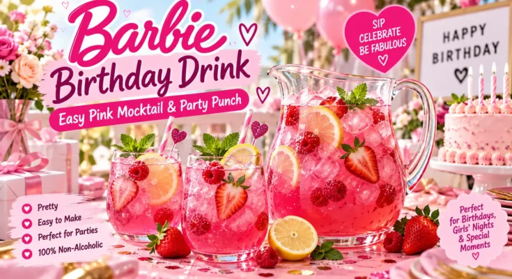 Barbie Birthday Drink: Easy Pink Mocktail and Party Punch