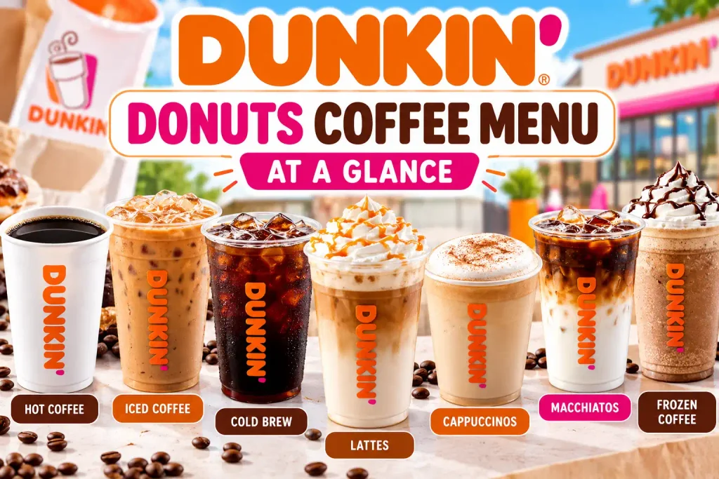 Dunkin Donuts Coffee Menu At A Glance
