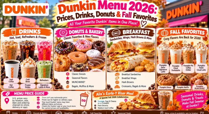 Dunkin Menu 2026: Prices, Drinks, Donuts & Fall Favorites
