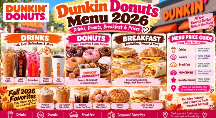 Dunkin Donuts Menu 2026: Drinks, Donuts, Breakfast & Prices