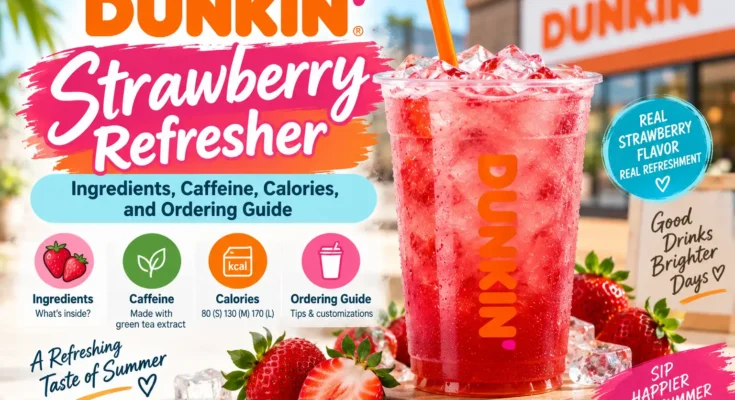 Dunkin Strawberry Refresher: Ingredients, Caffeine, Calories, and Ordering Guide