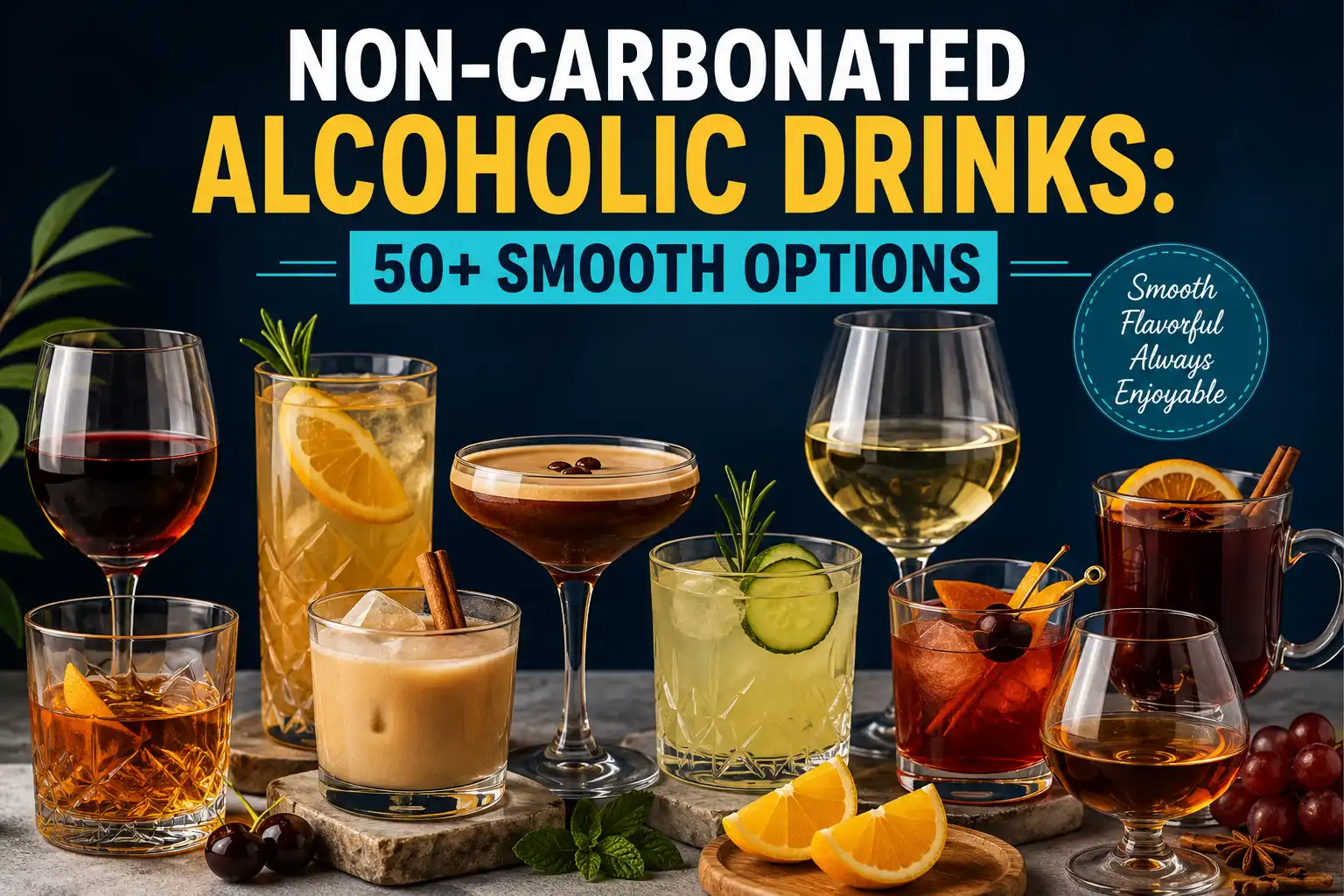 Non-Carbonated Alcoholic Drinks: 50+ Smooth Options